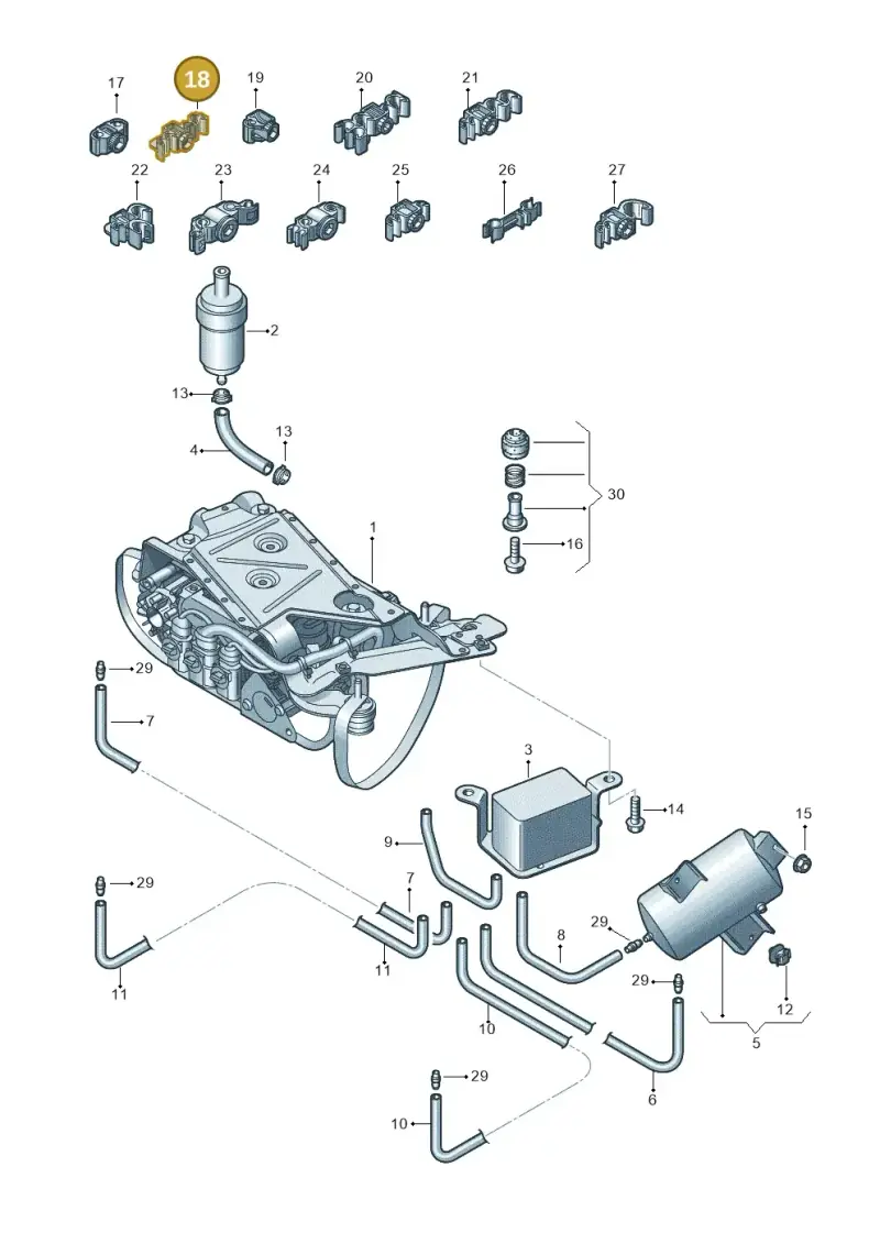 3D0201449F — Volkswagen Phaeton 4motion (2010-2016) diagram 258616300, position 18