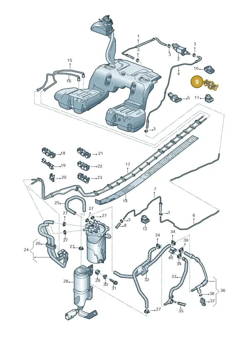 3D0201449F — Volkswagen Phaeton 4motion (2010-2016) diagram 710201250, position 9