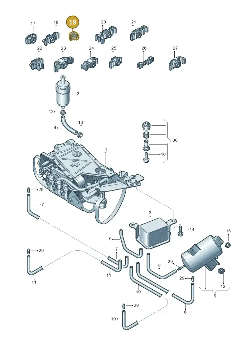 3D0201449G — Volkswagen Phaeton 4motion (2010-2016) diagram 258616300, position 19