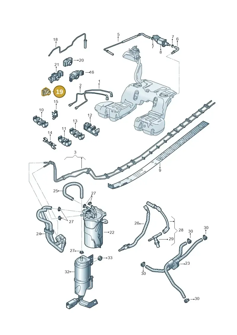3D0201449G — Volkswagen Phaeton 4motion (2008-2010) diagram 667201250, position 19
