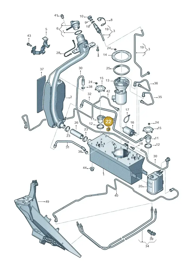3D0201449M — Volkswagen Touran 2.0 (2010-2015) diagram 694201060, position 22