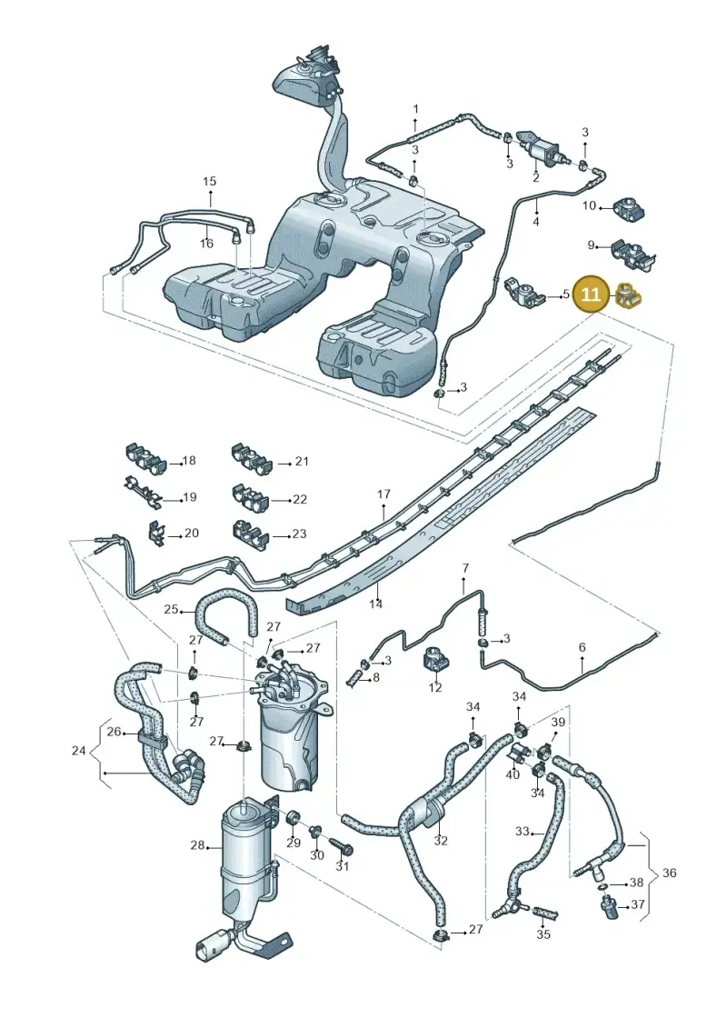 3D0201449M — Volkswagen Phaeton 4motion (2010-2016) diagram 710201250, position 11
