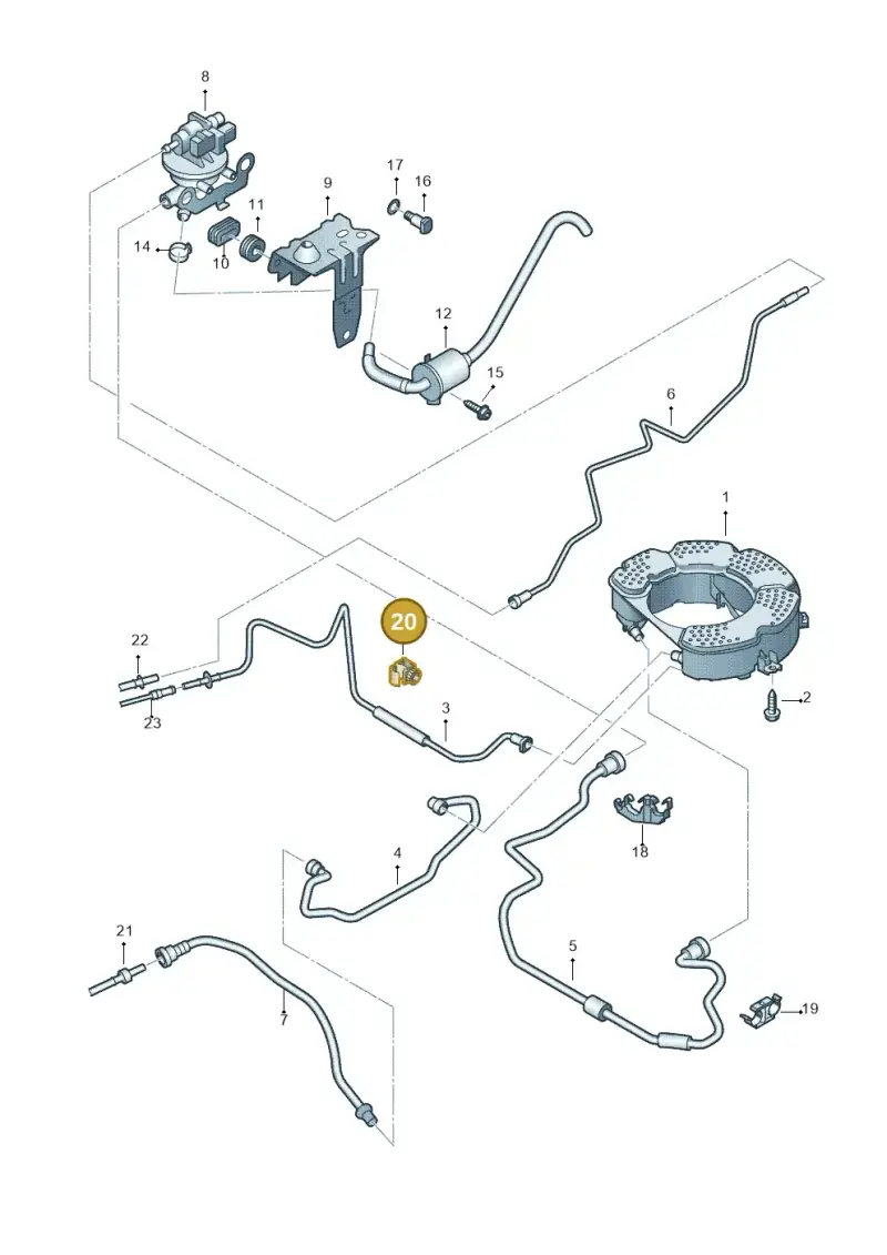 3D0201449M — Volkswagen Eos BlueMotion (2010-2015) diagram 712201820, position 20