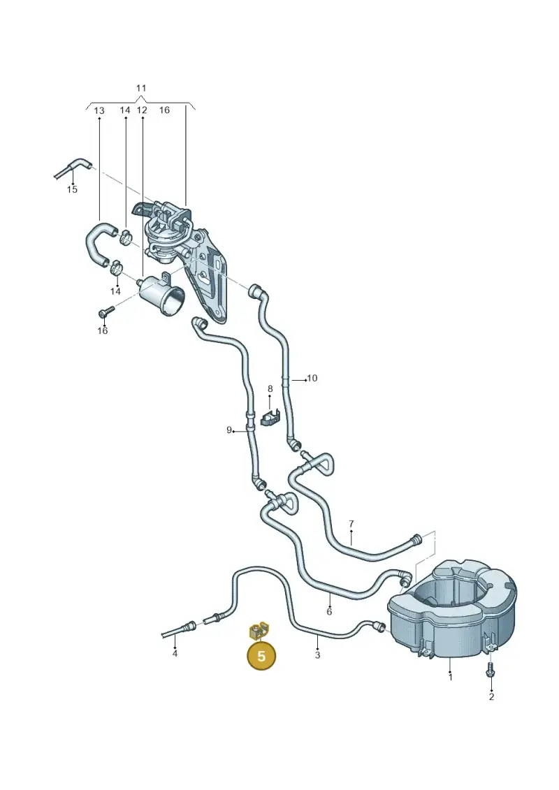 3D0201449M — Volkswagen Golf (2011-2013) diagram 729201810, position 5