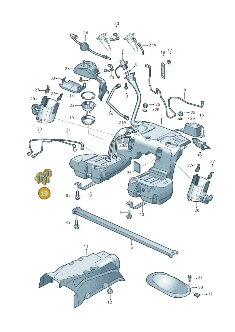 3D0201449N — Volkswagen Phaeton 4motion (2008-2010) diagram 258201050, position 10