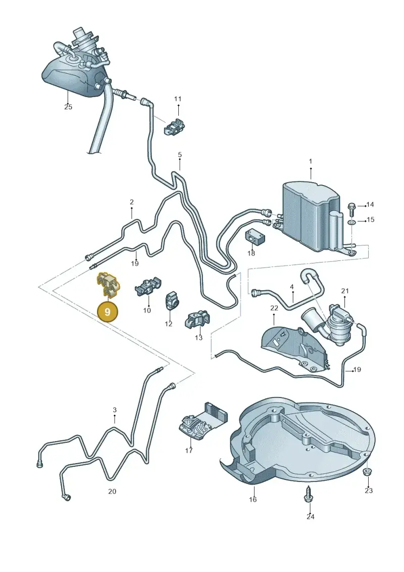 3D0201449N — Volkswagen Phaeton 4motion (2010-2016) diagram 258201960, position 9