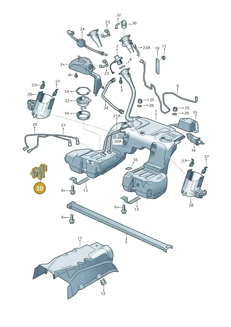 3D0201449N — Volkswagen Phaeton 4motion (2010-2016) diagram 710201050, position 10