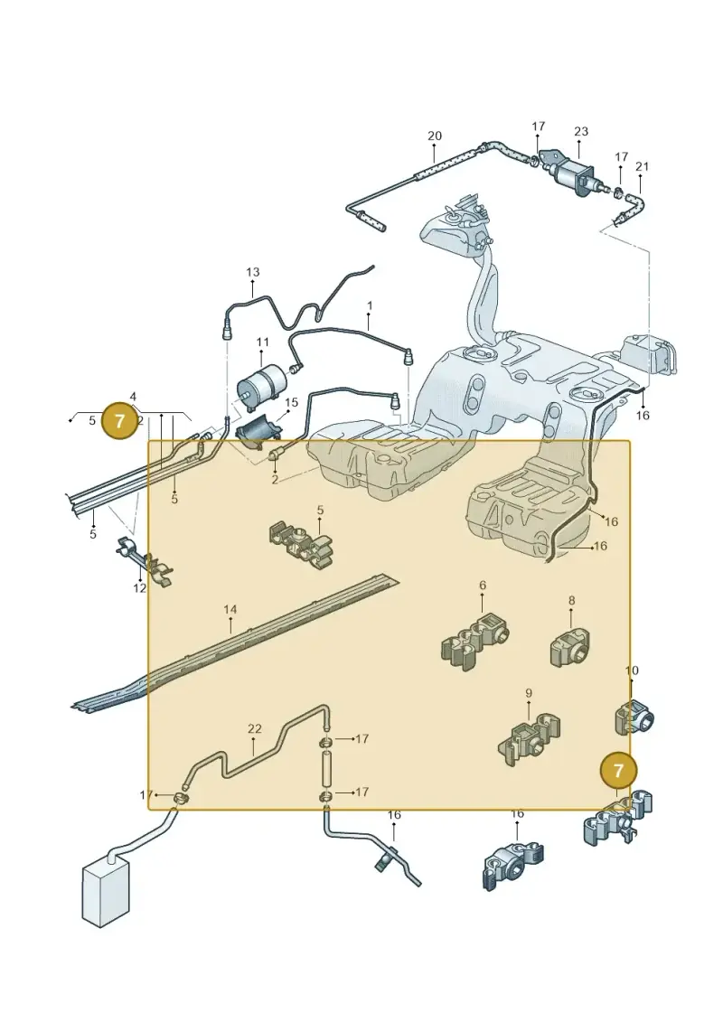 3D0201449P — Volkswagen Phaeton 4motion (2008-2010) diagram 258201400, position 7