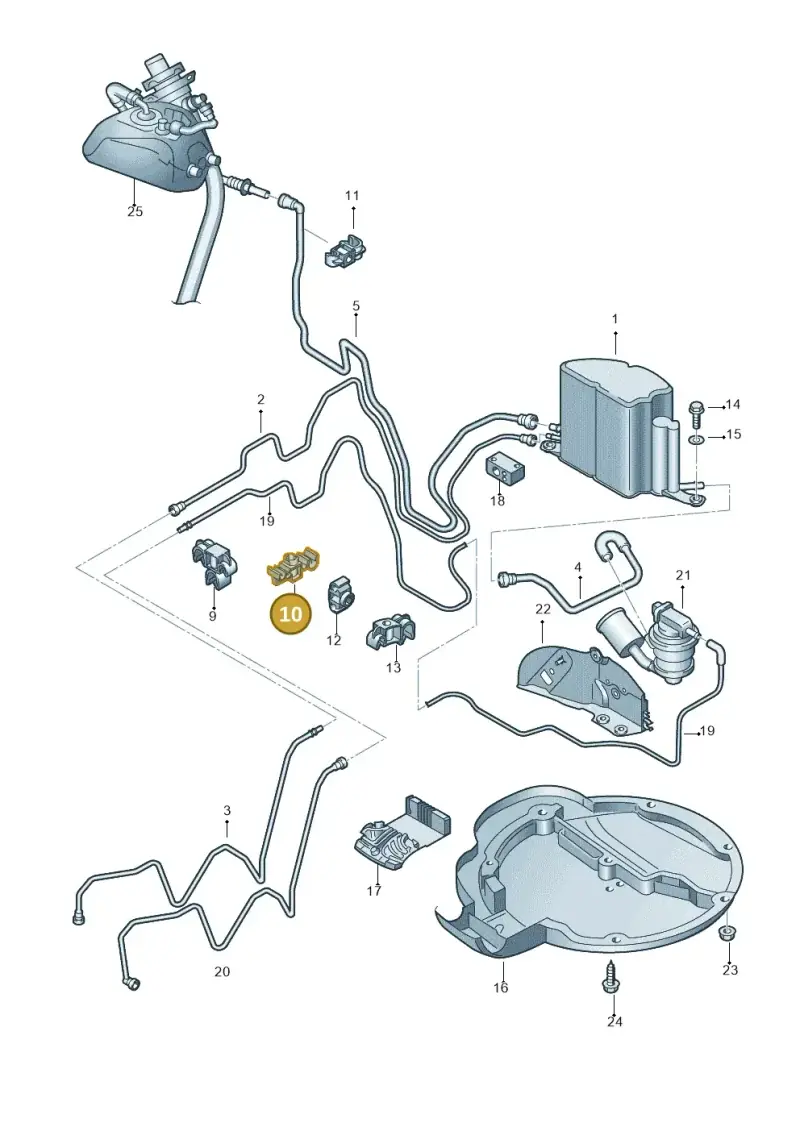 3D0201449Q — Volkswagen Phaeton 4motion (2010-2016) diagram 258201960, position 10