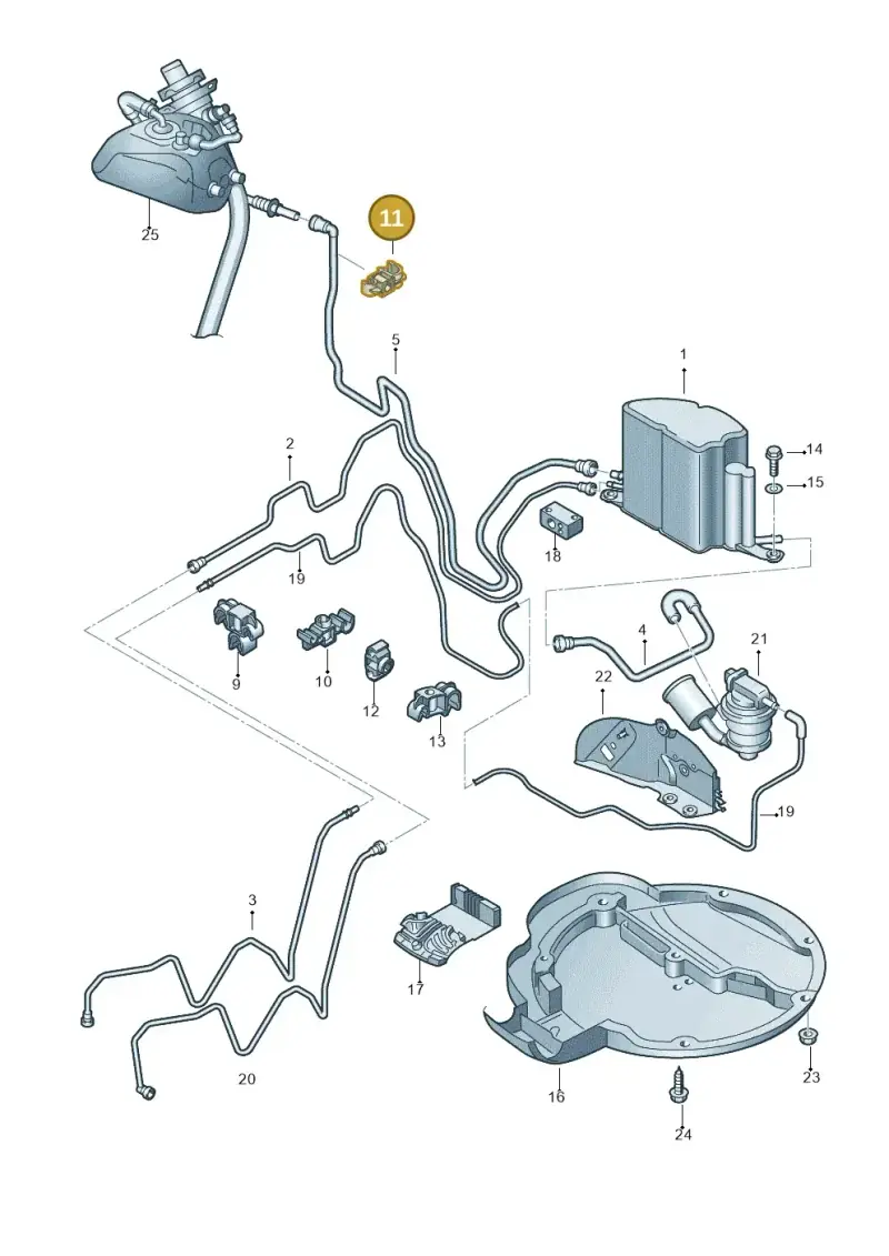3D0201449R — Volkswagen Phaeton 4motion (2010-2016) diagram 258201960, position 11