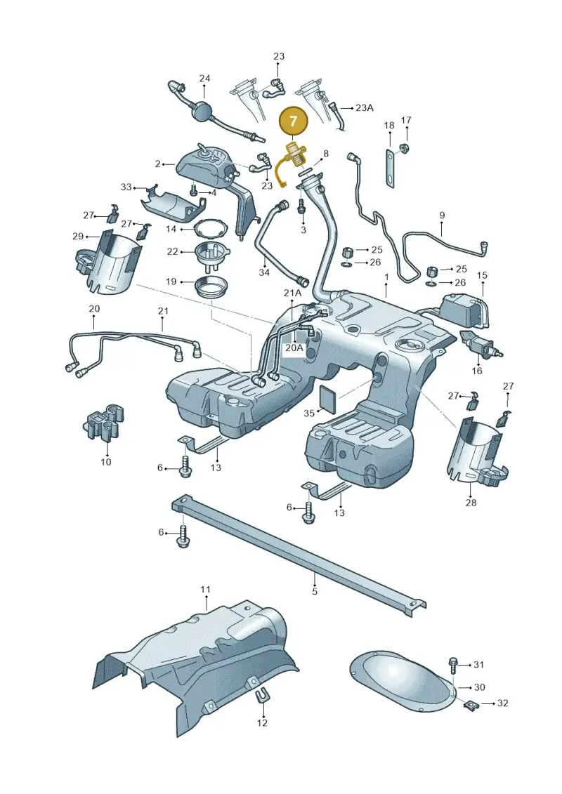 3D0201550AE — Volkswagen Phaeton (lang) (2003-2006) diagram 258201050, position 7