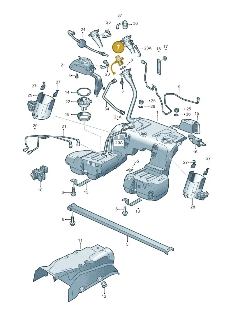 3D0201550AE — Volkswagen Phaeton 4motion (2010-2016) diagram 710201050, position 7