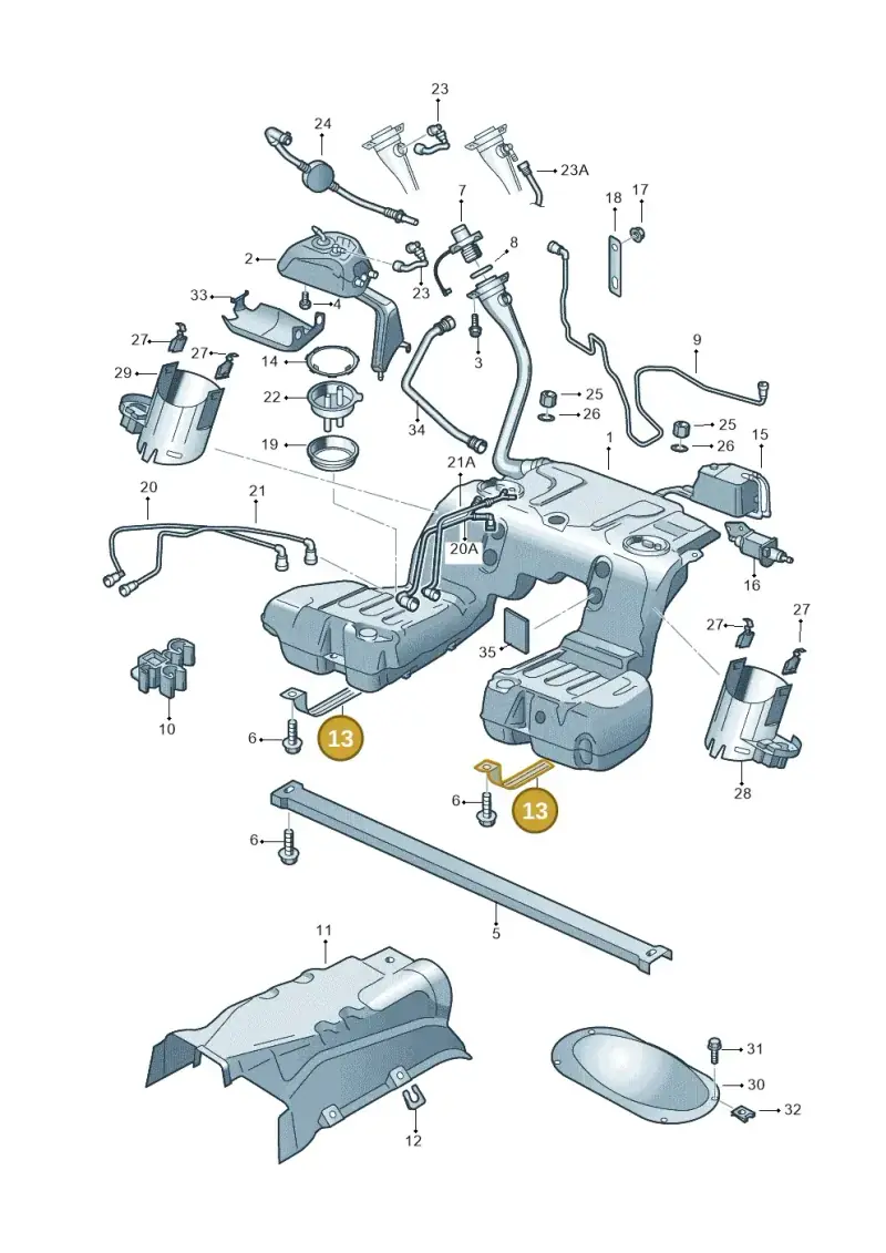 3D0201653A — Volkswagen Phaeton 4motion (2008-2010) diagram 258201050, position 13