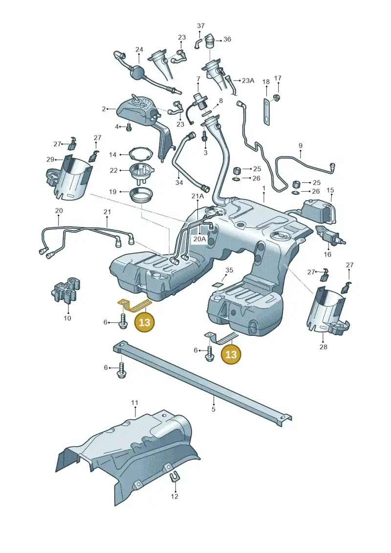 3D0201653A — Volkswagen Phaeton 4motion (2010-2016) diagram 710201050, position 13