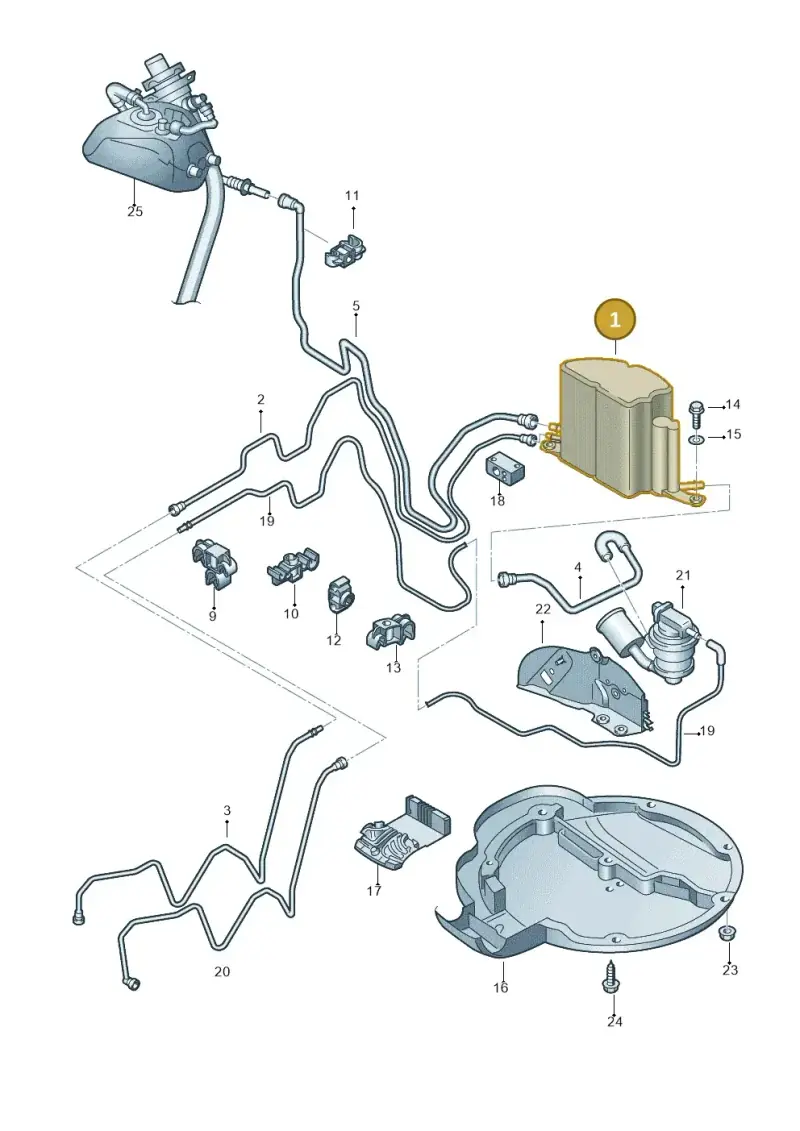 3D0201801F — Volkswagen Phaeton 4motion (2010-2016) diagram 258201960, position 1