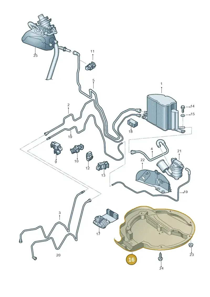 3D0201814D — Volkswagen Phaeton 4motion (2010-2016) diagram 258201960, position 16