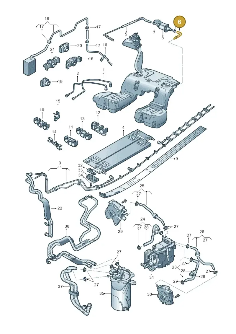 3D0201901T — Volkswagen Phaeton (lang) (2003-2006) diagram 258201250, position 6