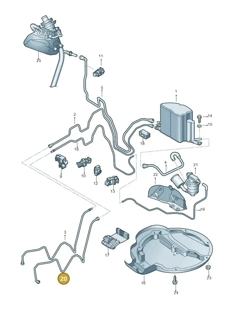 3D0201983C — Volkswagen Phaeton 4motion (2010-2016) diagram 258201960, position 20