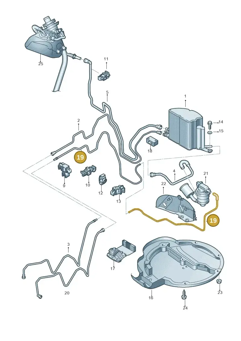 3D0201983D — Volkswagen Phaeton 4motion (2010-2016) diagram 258201960, position 19