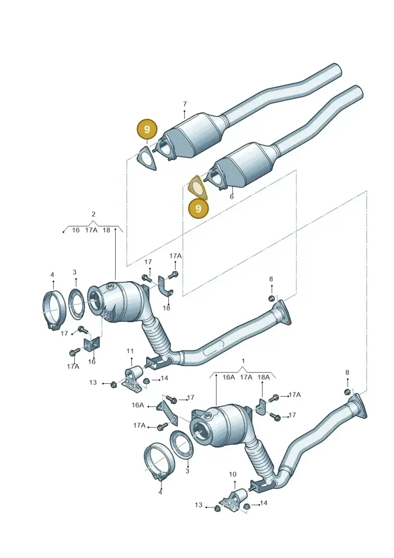 3D0253115A — Volkswagen Phaeton (lang) (2003-2006) diagram 258253720, position 9