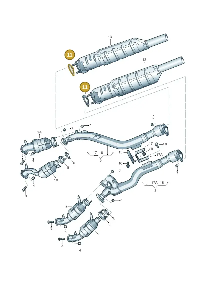 3D0253115A — Volkswagen Phaeton 4motion (2010-2016) diagram 258253750, position 11