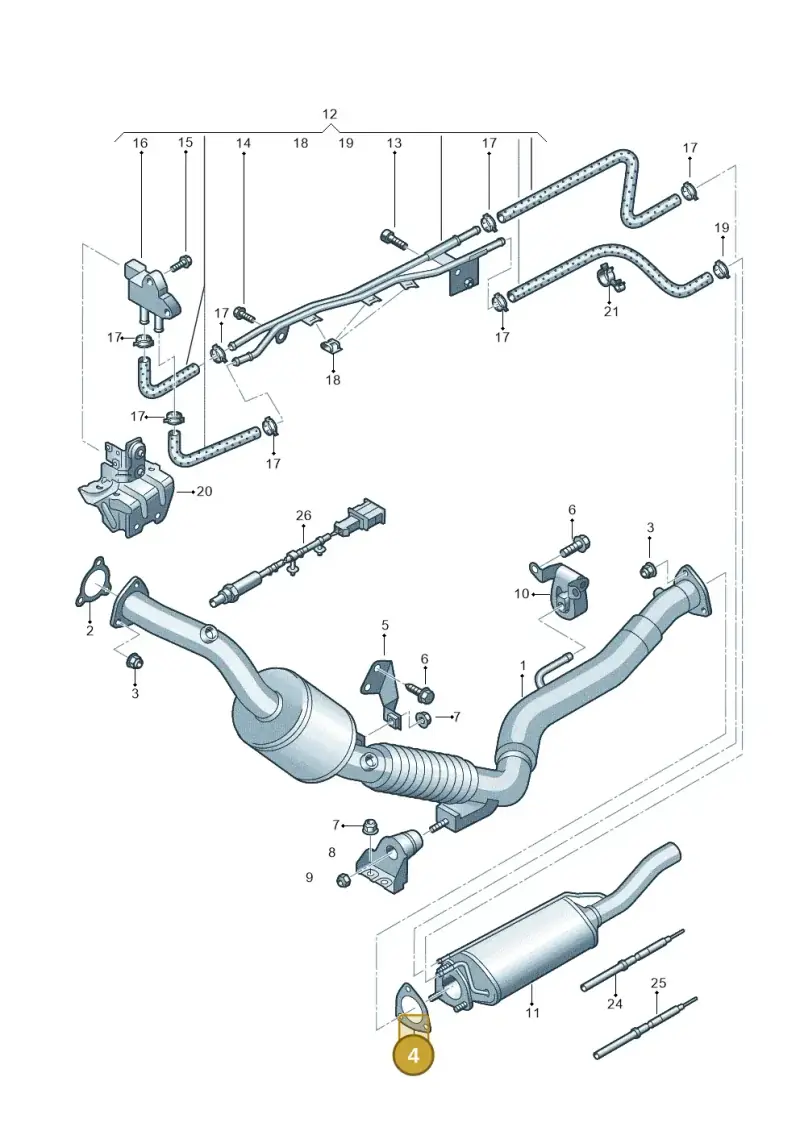 3D0253115A — Volkswagen Phaeton 4motion (2010-2016) diagram 258253710, position 4