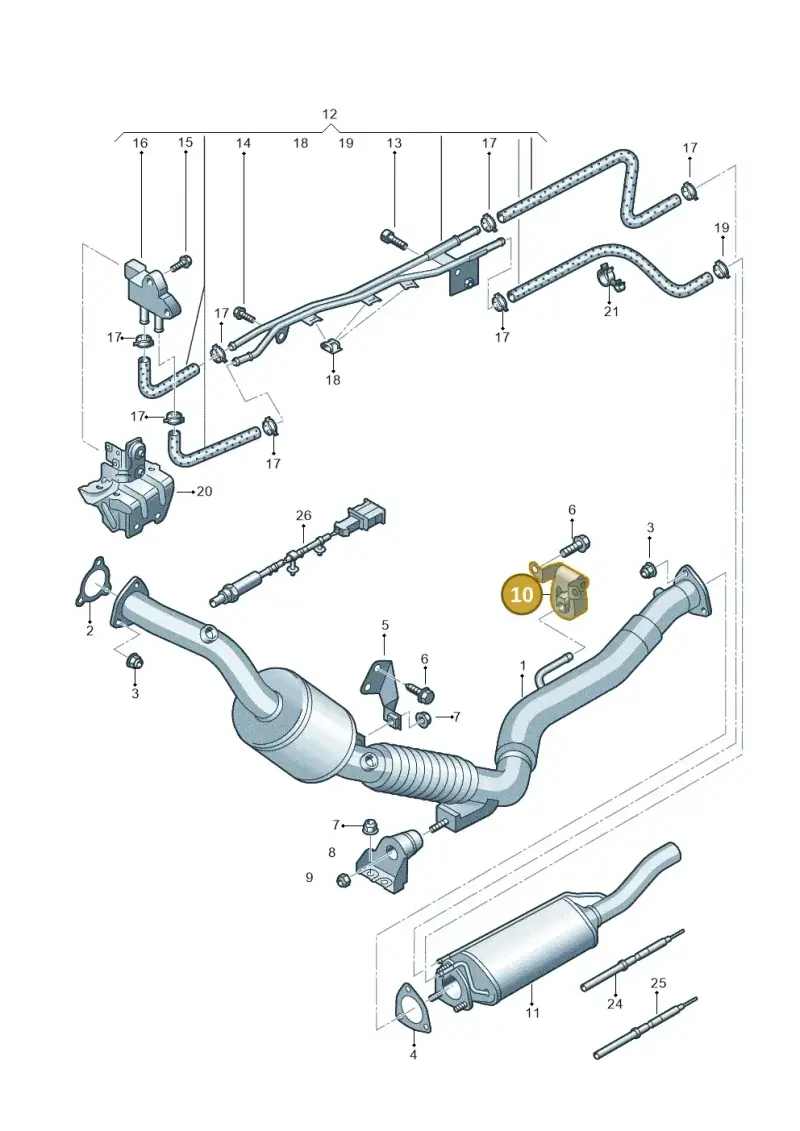 3D0253144AC — Volkswagen Phaeton 4motion (2010-2016) diagram 258253710, position 10
