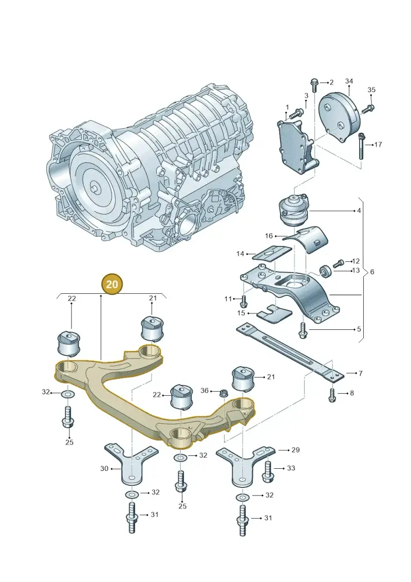 3D0399313M — Volkswagen Phaeton (lang) (2003-2006) diagram 258399700, position 20