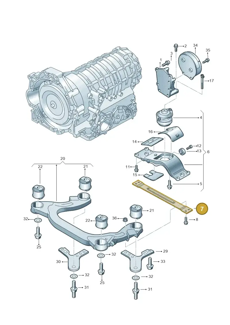 3D0399403A — Volkswagen Phaeton (lang) (2003-2006) diagram 258399700, position 7