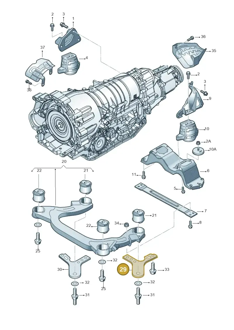 3D0399541 — Volkswagen Phaeton 4motion (2010-2016) diagram 258399850, position 29