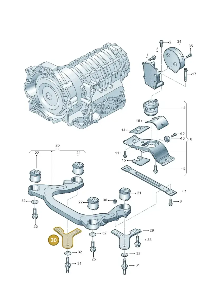 3D0399542 — Volkswagen Phaeton (lang) (2003-2006) diagram 258399700, position 30