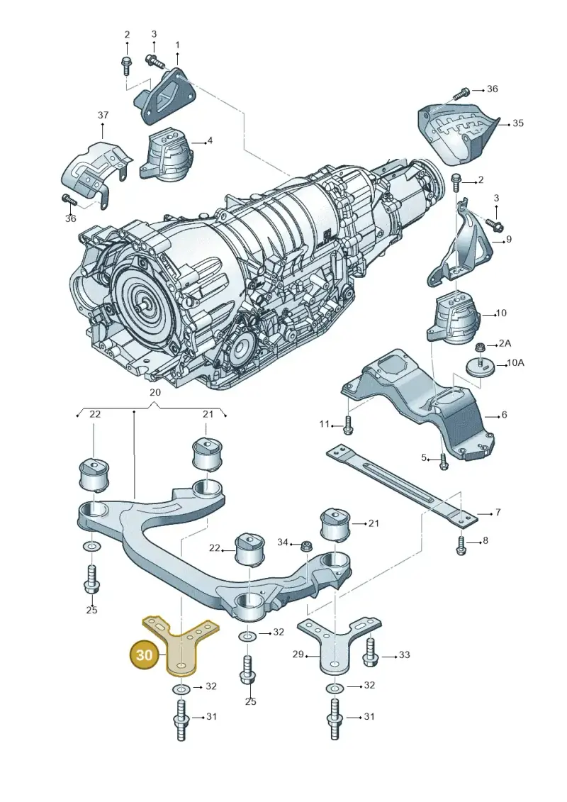 3D0399542 — Volkswagen Phaeton 4motion (2010-2016) diagram 258399850, position 30