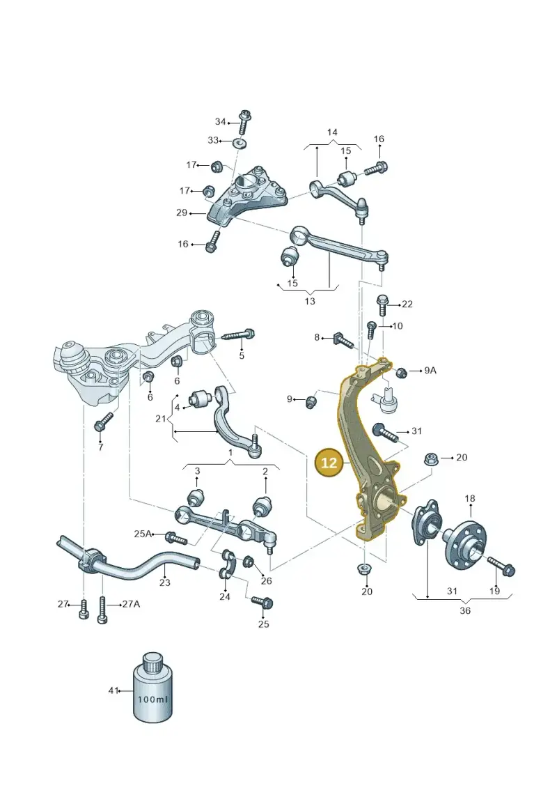 3D0407253AC — Volkswagen Phaeton 4motion (2010-2016) diagram 258407000, position 12