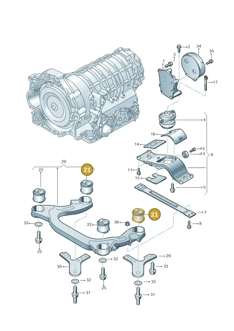 3D0505145B — Volkswagen Phaeton (lang) (2003-2006) diagram 258399700, position 21