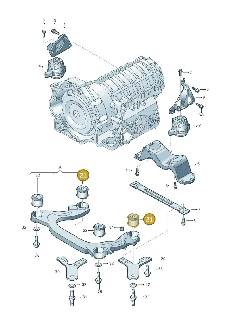 3D0505145B — Volkswagen Phaeton 4motion (2010-2016) diagram 258399800, position 21