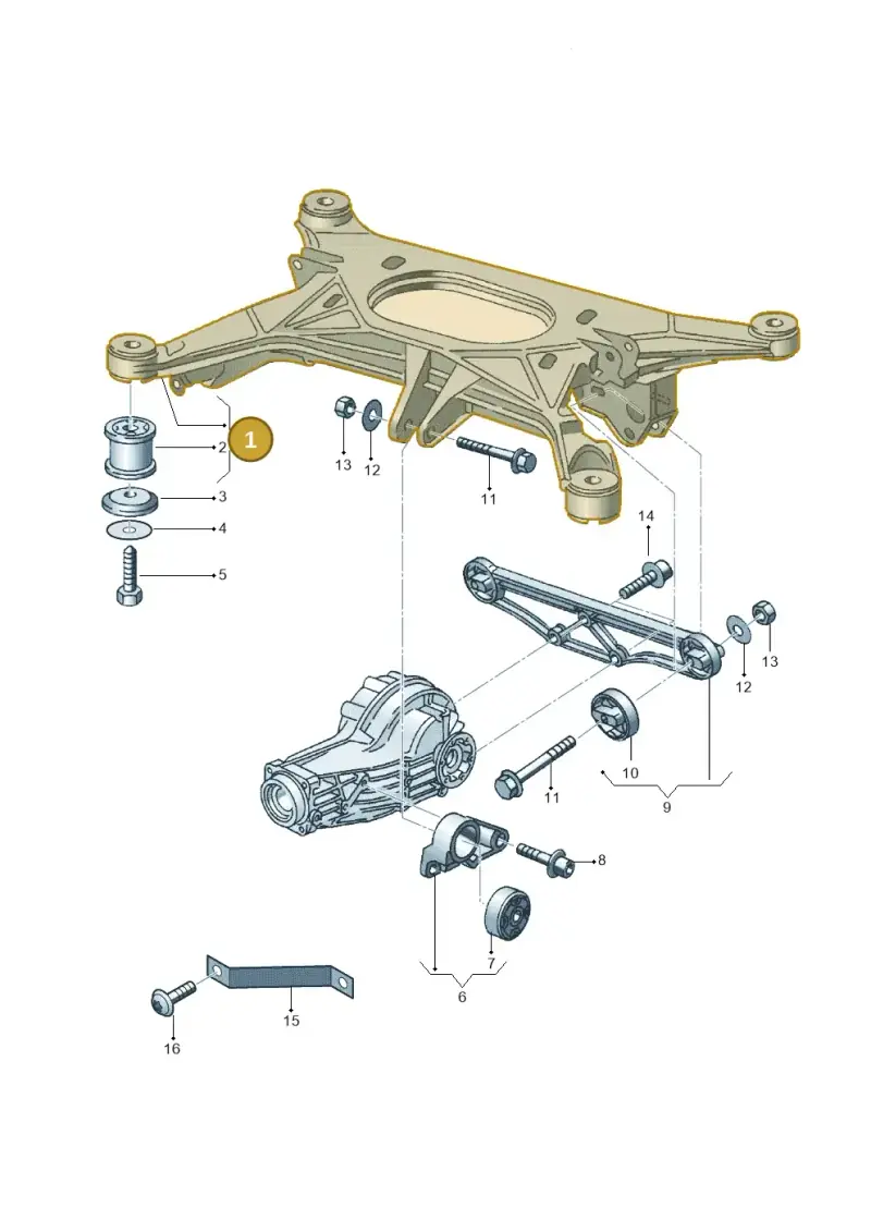 3D0505235AE — Volkswagen Phaeton 4motion (2010-2016) diagram 258505000, position 1