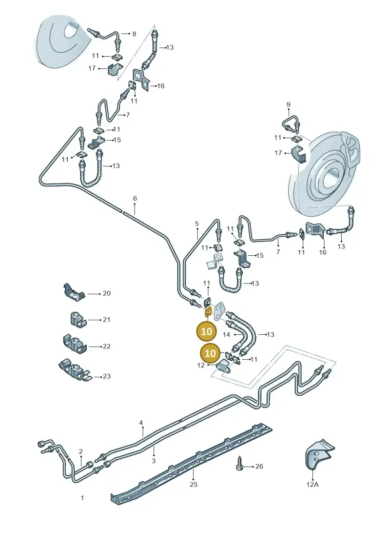 3D0611715C — Volkswagen Phaeton 4motion (2010-2016) diagram 258611300, position 10