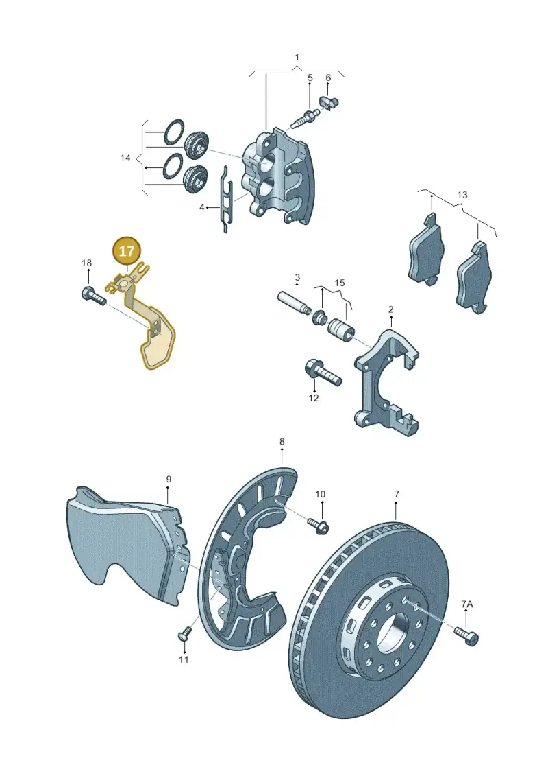 3D0611793F — Volkswagen PHAETON                08> (2007-) diagram 258615530, position 17