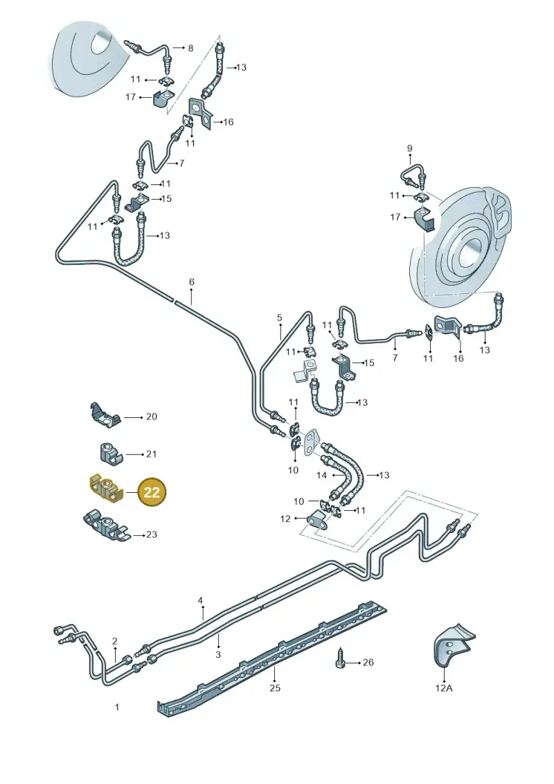 3D0611797 — Volkswagen Phaeton 4motion (2010-2016) diagram 258611300, position 22