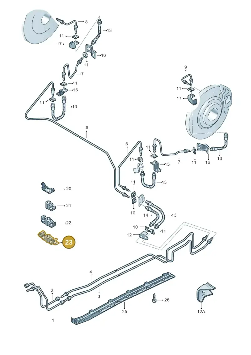 3D0611797B — Volkswagen Phaeton 4motion (2010-2016) diagram 258611300, position 23