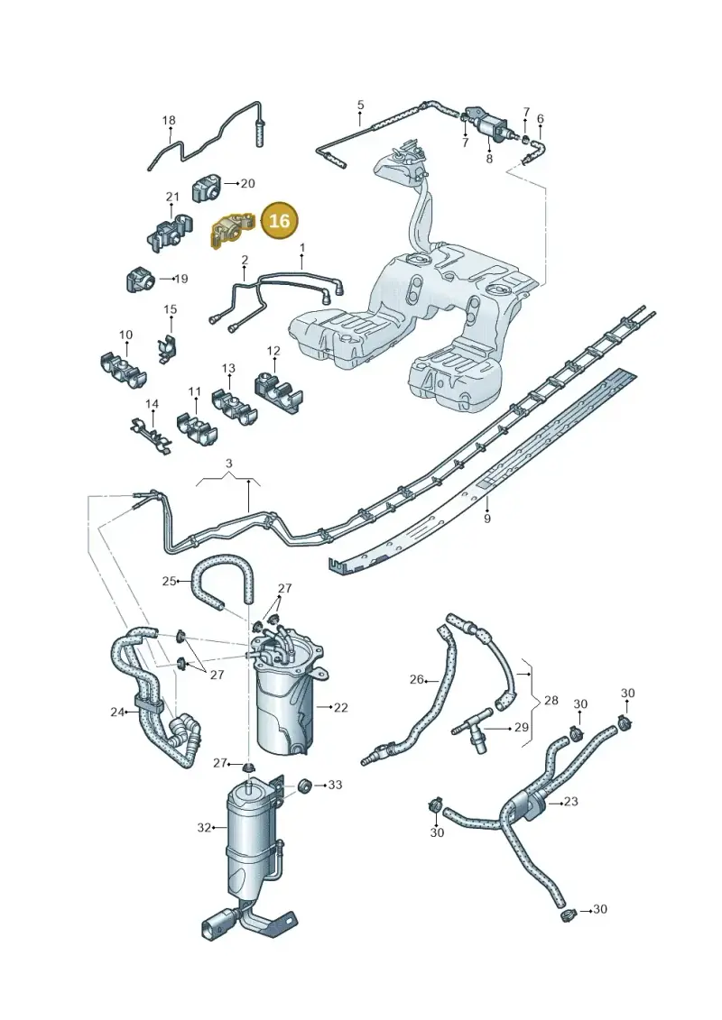 3D0611797B — Volkswagen Phaeton 4motion (2008-2010) diagram 667201250, position 16