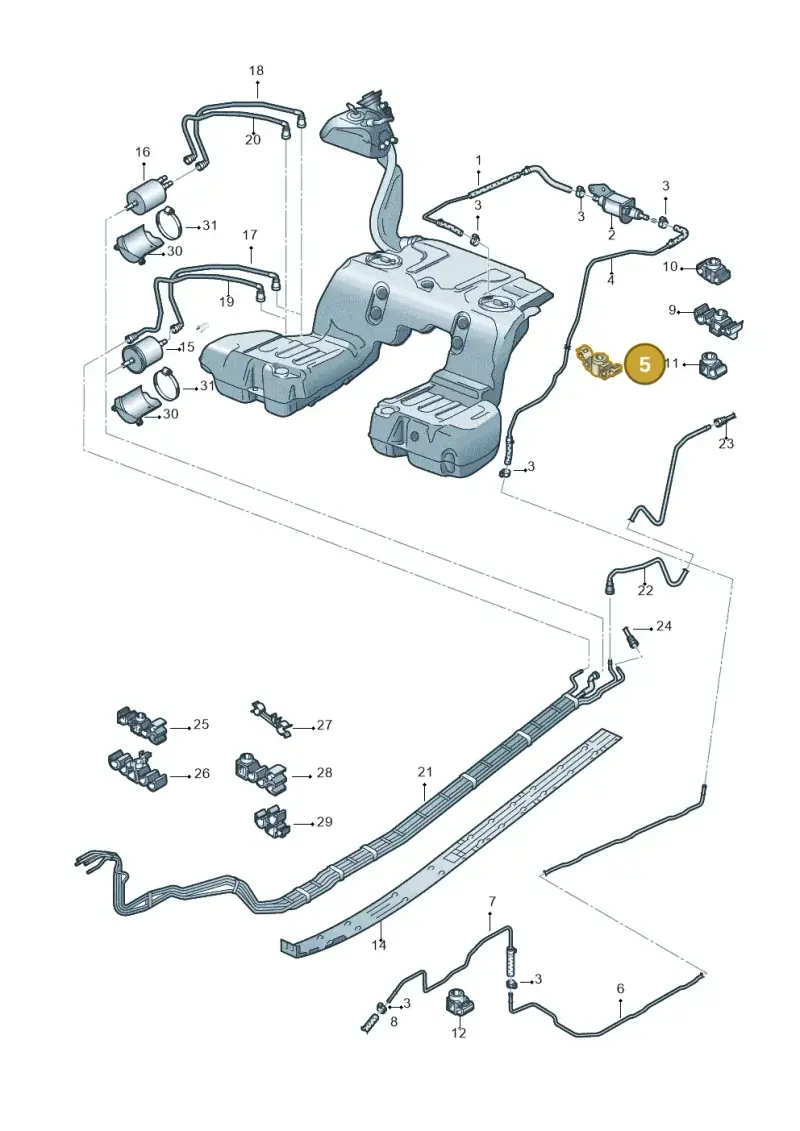 3D0611797B — Volkswagen Phaeton 4motion (2010-2016) diagram 710201400, position 5