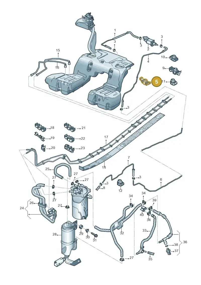 3D0611797B — Volkswagen Phaeton 4motion (2010-2016) diagram 710201250, position 5
