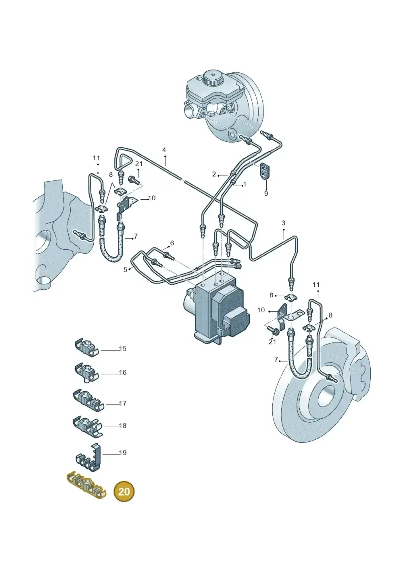 3D0611797C — Volkswagen Phaeton 4motion (2010-2016) diagram 258611200, position 20