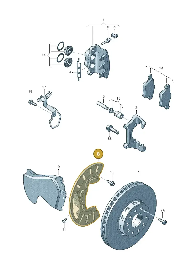3D0615312C — Volkswagen PHAETON                08> (2007-) diagram 258615530, position 8