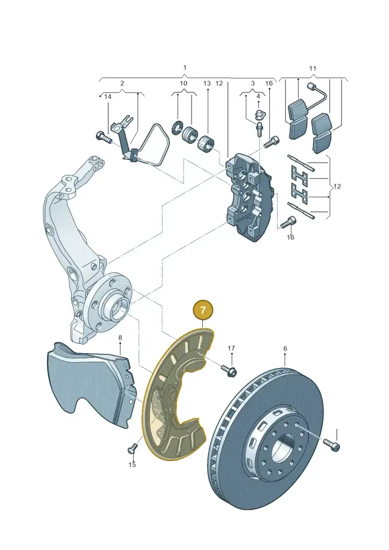 3D0615312C — Volkswagen Phaeton 4motion (2010-2016) diagram 667615540, position 7