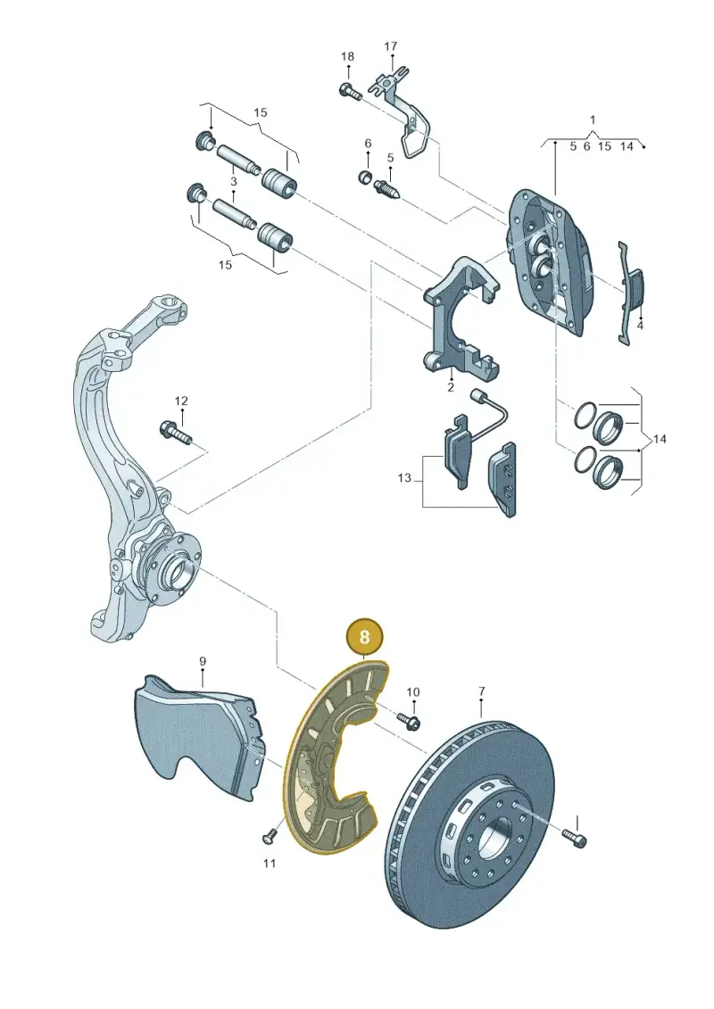 3D0615312C — Volkswagen Phaeton 4motion (2010-2016) diagram 667615530, position 8