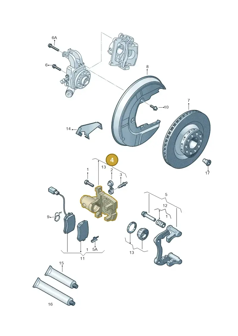 3D0615423 — Volkswagen Phaeton 4motion (2010-2016) diagram 258615600, position 4