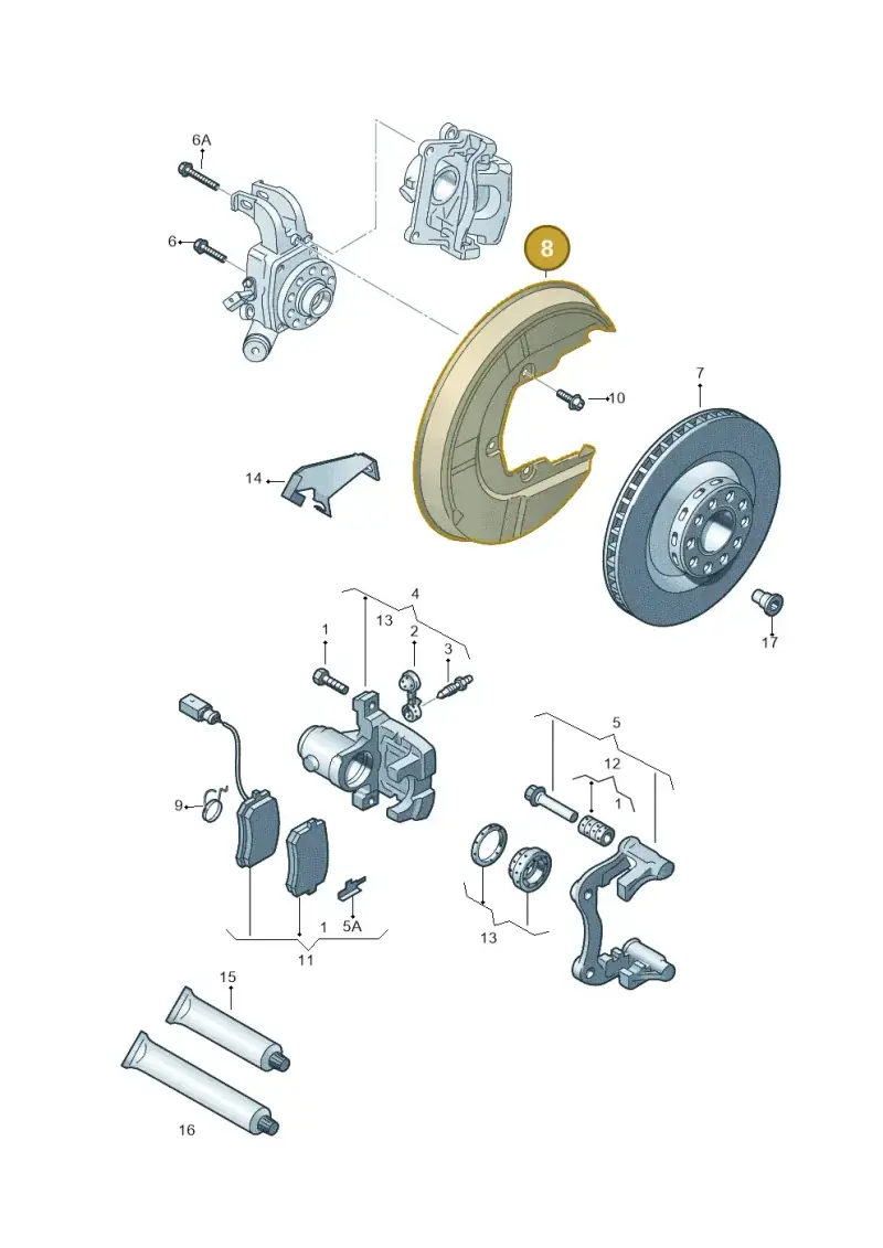 3D0615611C — Volkswagen Phaeton 4motion (2010-2016) diagram 258615600, position 8