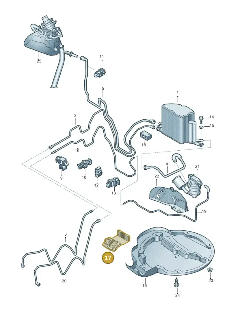 3D0616249D — Volkswagen Phaeton 4motion (2010-2016) diagram 258201960, position 17